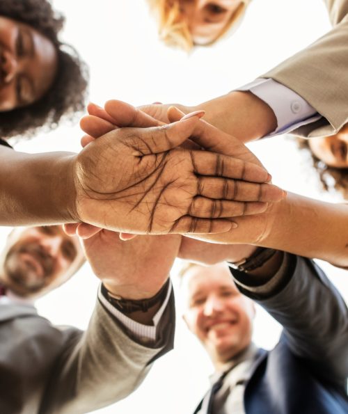 Successful and happy business team